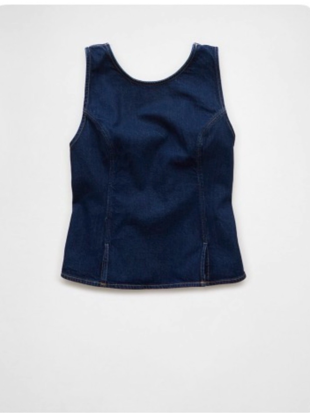 American Eagle High Neck Denim Tank Top